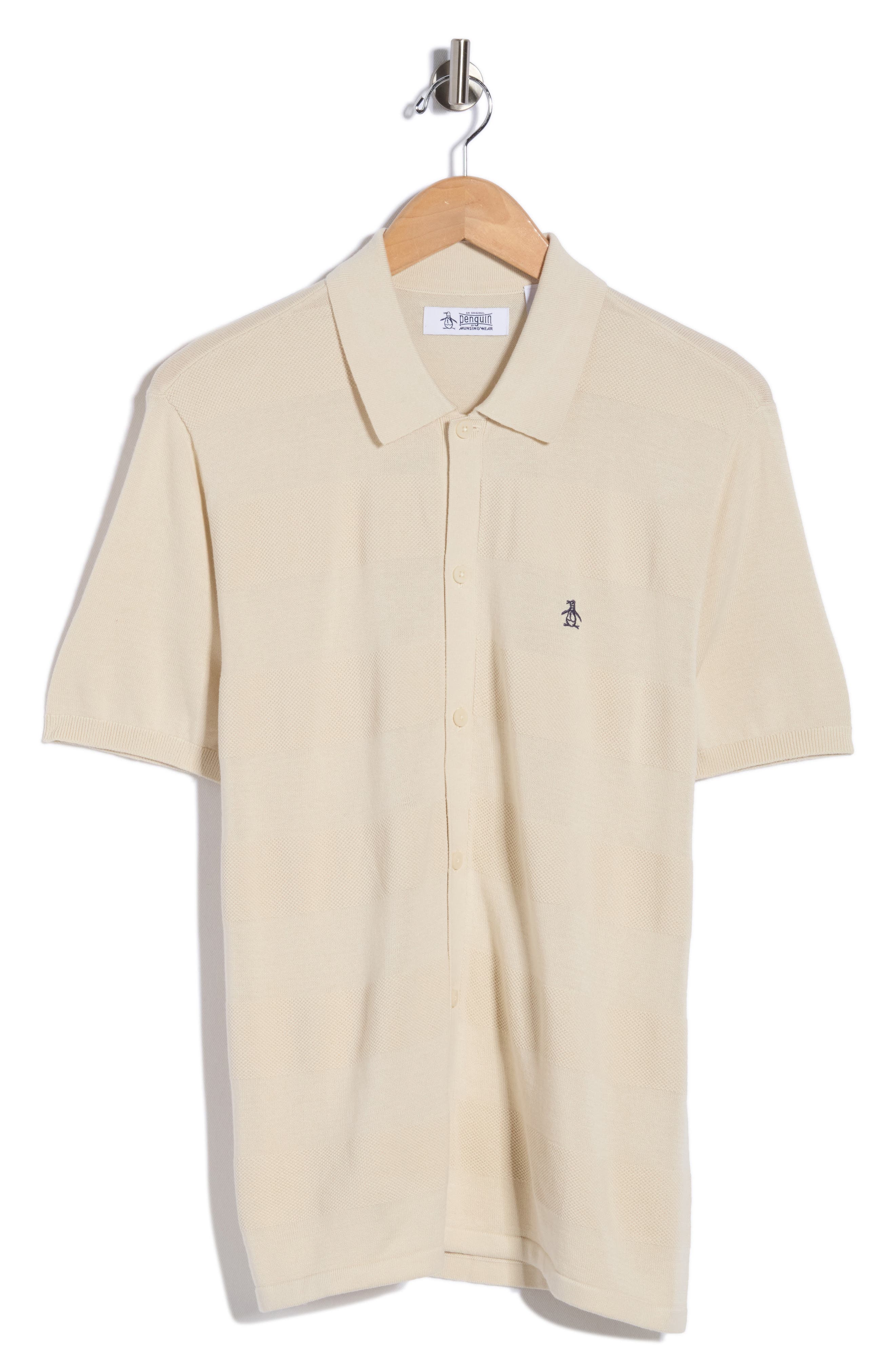 Original Penguin Honeycomb Stripe Cotton Polo Sweater