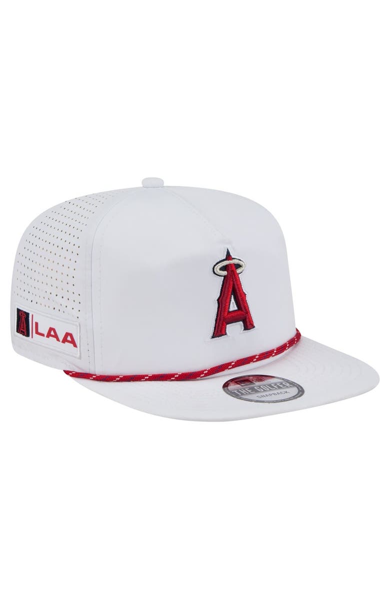 New Era Men's New Era White Los Angeles Angels Perforated Golfer Snapback Hat, Main, color, White