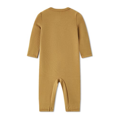 Milkbarn Brushed Zipper Pajama In Brown
