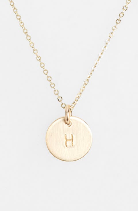 14k-Gold Fill Initial Mini Circle Necklace