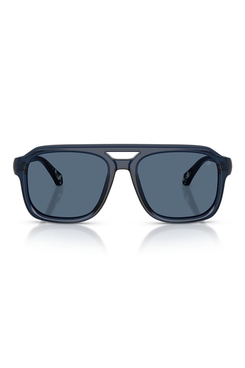 56mm Vantos Pillow Sunglasses, Main, color, TRANSPARENT BLUE / SOLID BLUE