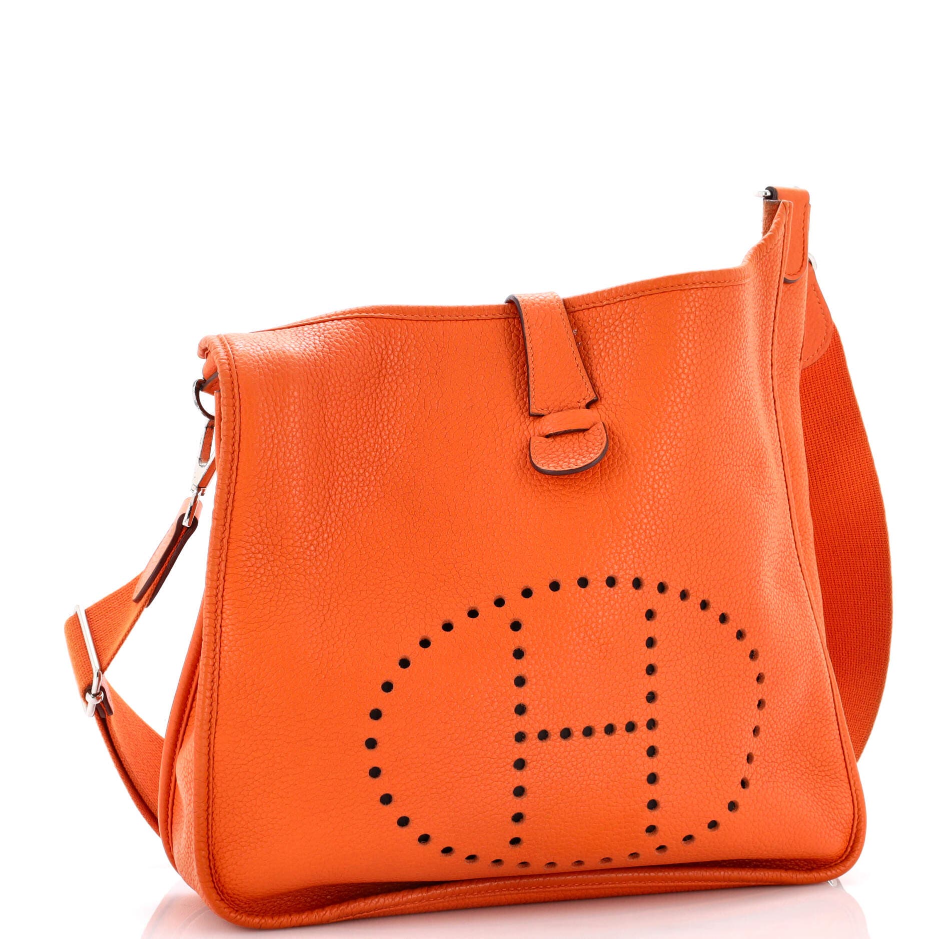 Pre-Owned Hermes Evelyne Bag Gen III Clemence GM, Alternate, color, Orange