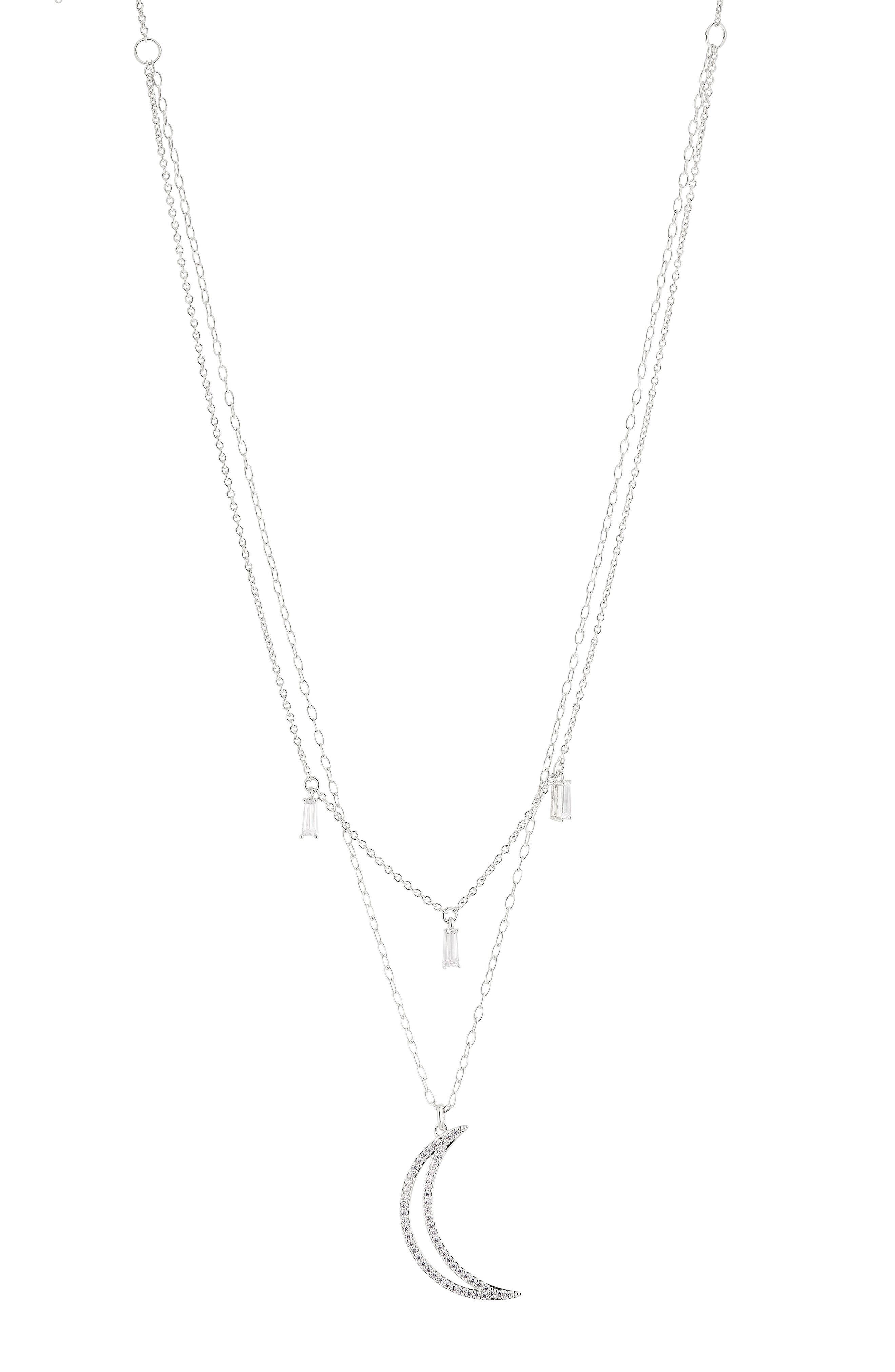 Nadri Cirque Moon Layered Pendant Necklace