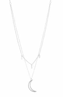 Nadri Cirque Moon Layered Pendant Necklace