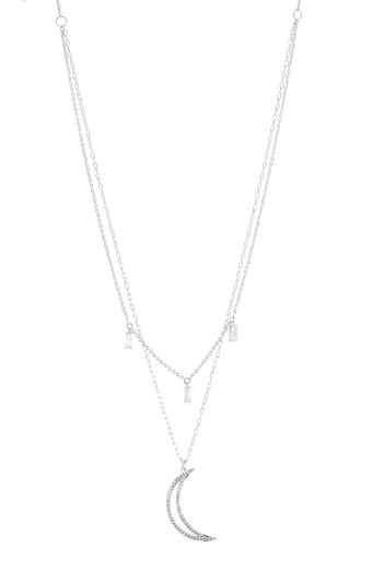 Nadri Cirque Moon Layered Pendant Necklace