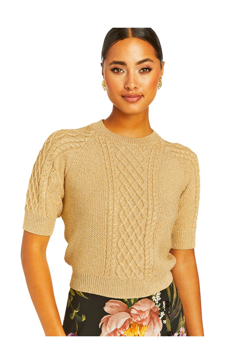 Enya Sweater, Alternate, color, Metallic Gold