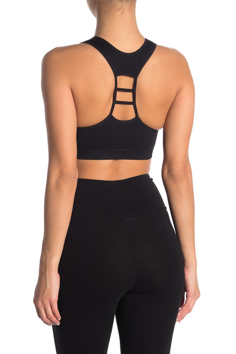 HAYLEY SEAMLESS SPORT BRA, Alternate, color, BLACK