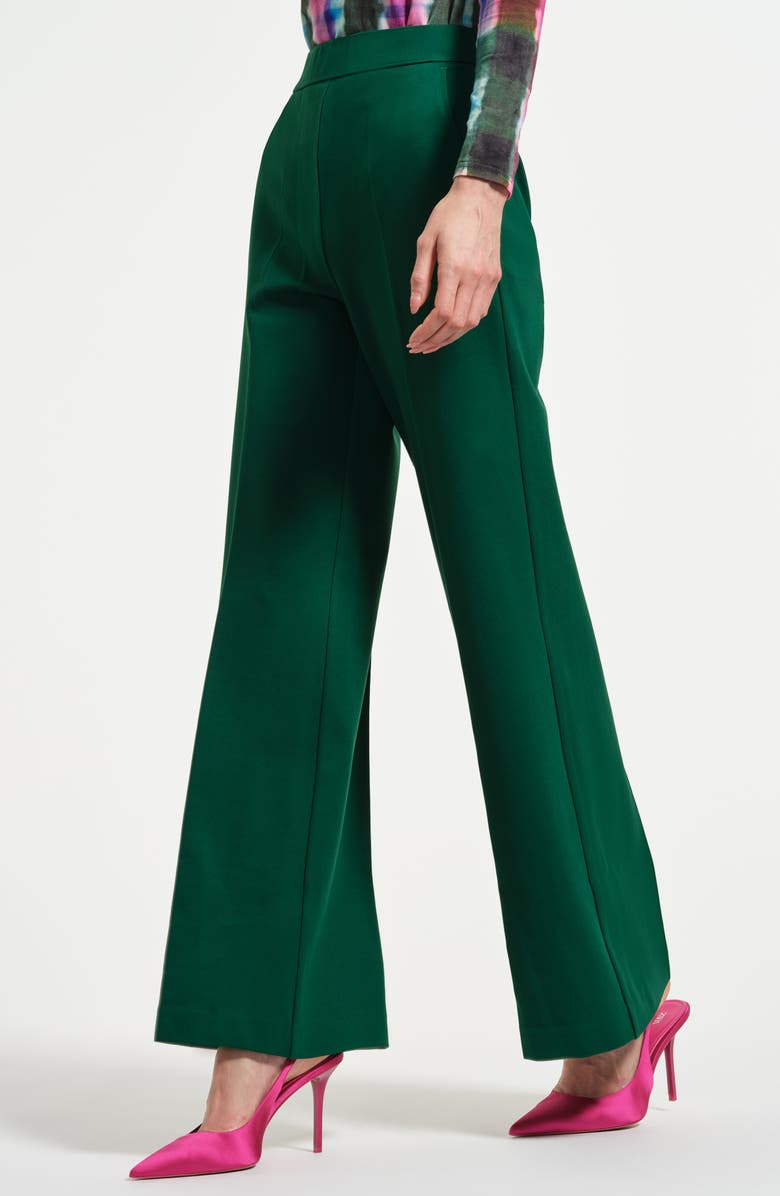 Isaac Mizrahi New York Wide Leg Ponte Pants, Alternate, color, Green