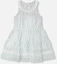 Deux par Deux Multi-Tiered Sleeveless Stripes Dress