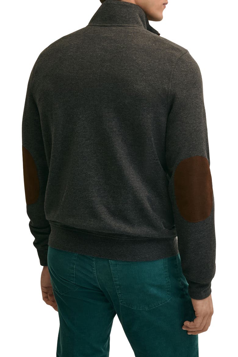 Double Face Pique Half Zip Pullover, Alternate, color, CHARCOAL/ NAVY