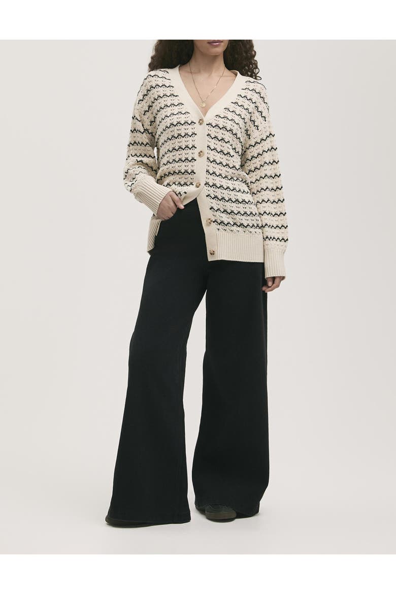 Alena V-Neck Crochet Cardigan, Alternate, color, Ivory