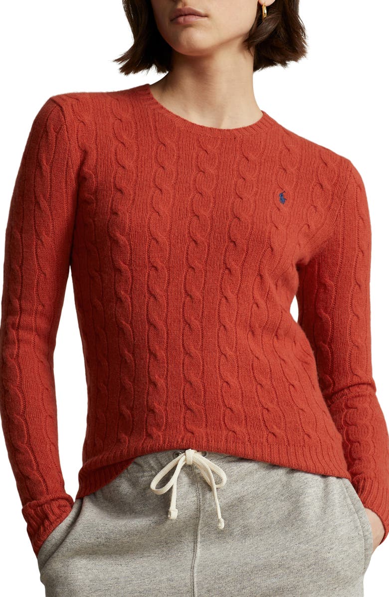 Polo Ralph Lauren Julianna Wool & Cashmere Cable Stitch Sweater, Main, color,