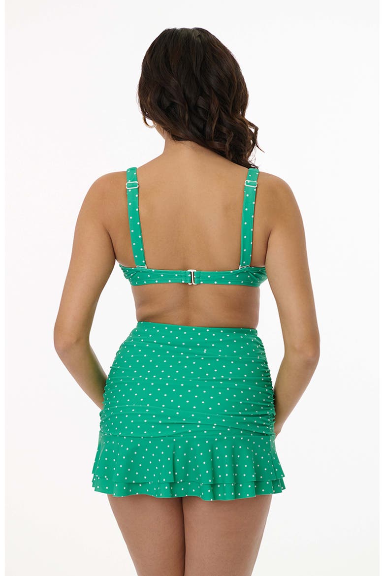 Molded Cup & Bow Swim Top, Alternate, color, Green/White Dot