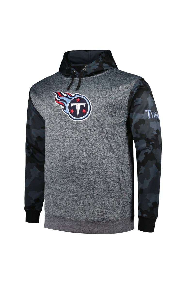 Men's Fanatics Branded Heather Charcoal Tennessee Titans Big & Tall Camo Pullover Hoodie, Alternate, color, Heather Charcoal