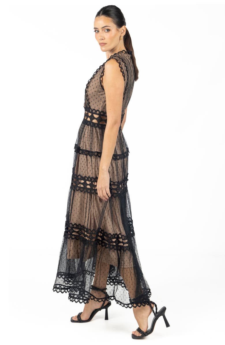 AKALIA Serena Black Lace Maxi Dress, Alternate, color, 