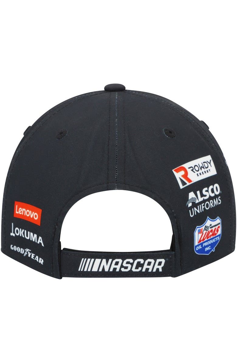 CHECKERED FLAG Men's Checkered Flag Black Kyle Busch Sponsor Uniform Adjustable Hat, Alternate, color, 
