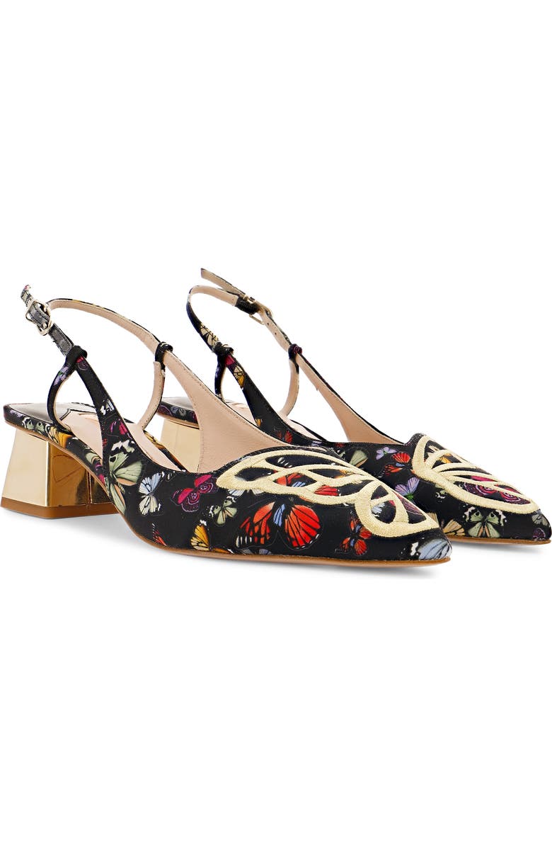 SOPHIA WEBSTER Butterfly Embellished Mismatched Slingback Sandals, Main, color,