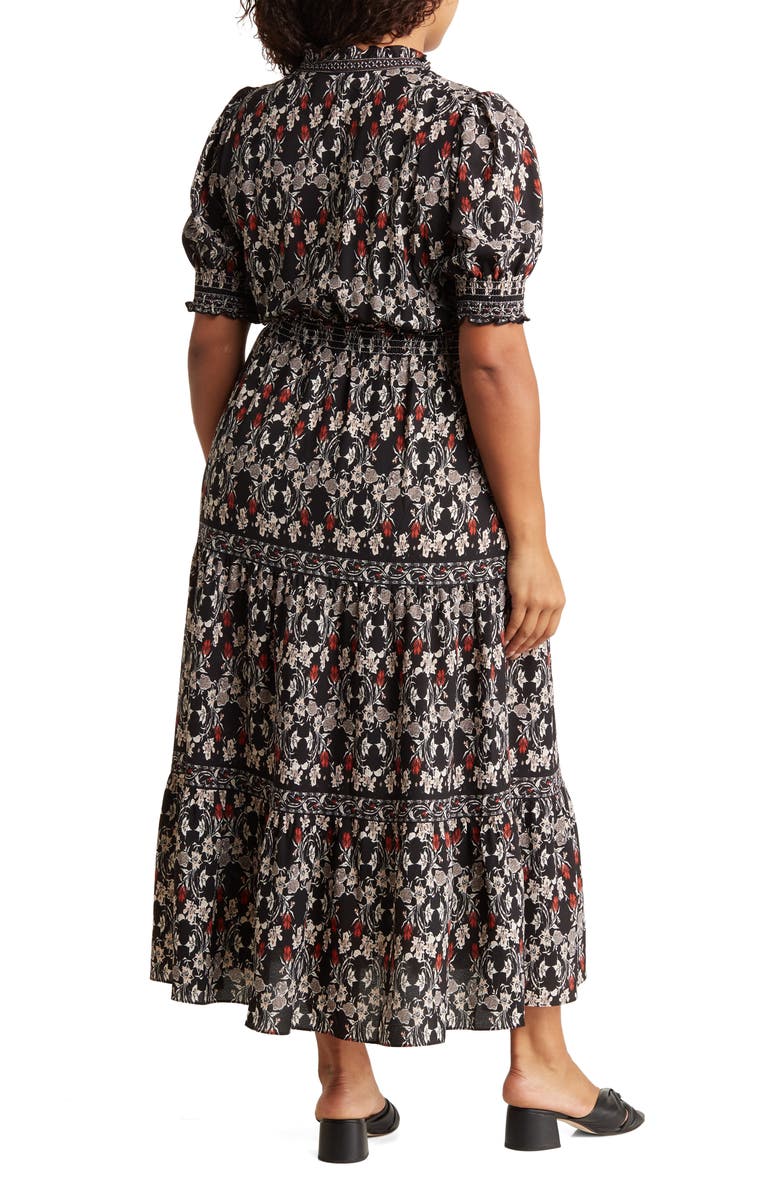 MAX STUDIO Patterned Smocked Maxi Dress, Alternate, color, 
