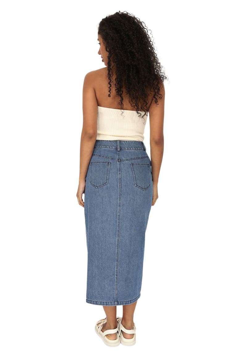 Can't Forget You Denim Midi Skirt, Alternate, color, Mid Wash