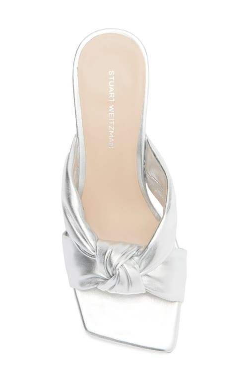 Stuart Weitzman Playa 50 Knot Kitten Heel Sandal In Metallic