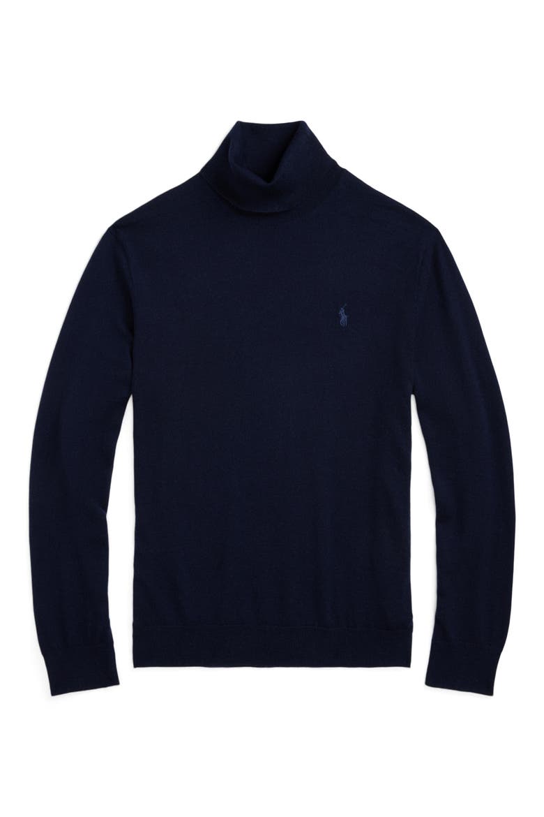 Merino Wool Turtleneck Sweater, Alternate, color, HUNTER NAVY