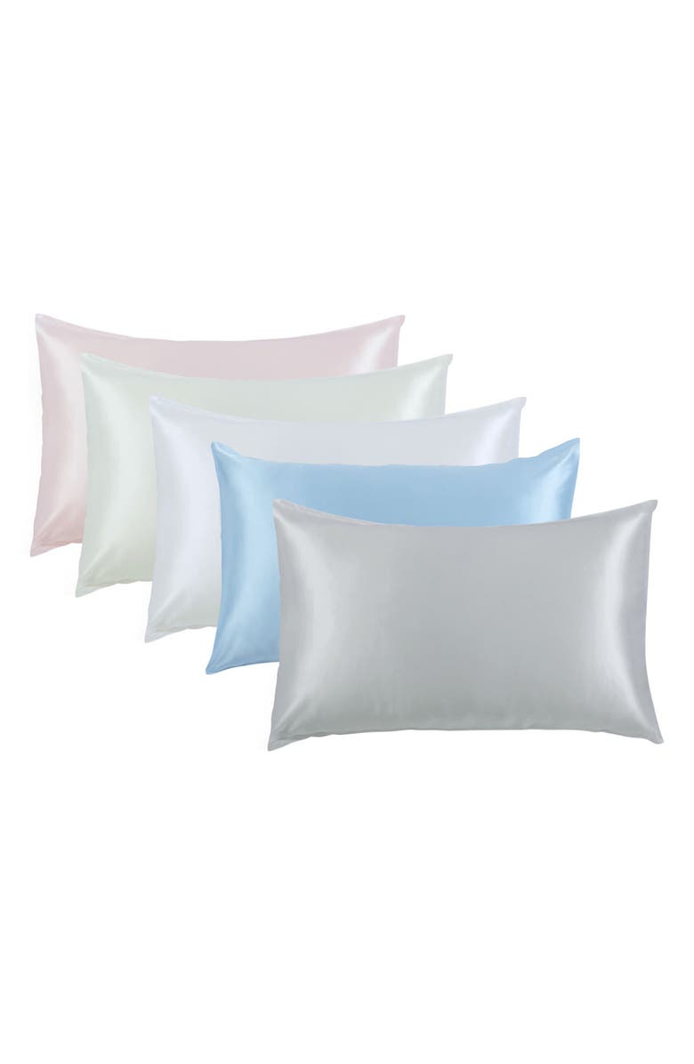 MELANGE HOME 100% Pure Mulberry Silk Pillow Case, Alternate, color, Silver