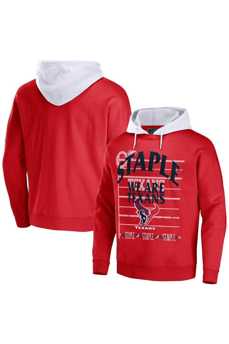 Men's NFL x Staple Navy Houston Texans Throwback Vintage Wash Pullover Hoodie, Main, color, Navy