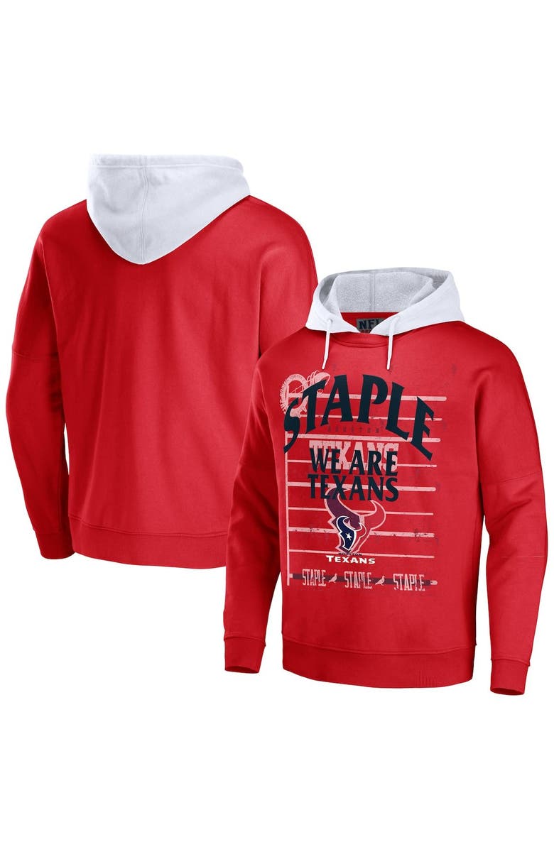 STAPLE Men's NFL x Staple Navy Houston Texans Throwback Vintage Wash Pullover Hoodie, Main, color, Navy