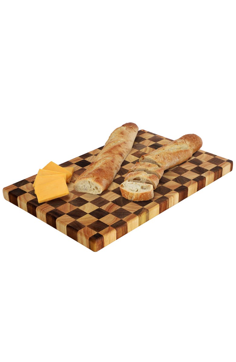 Megachef 16.5 x 10.5 Inch Acacia Wood and Rubber Wood Cutting Board, Main, color, Brown