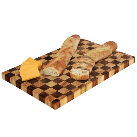 16.5 x 10.5 Inch Acacia Wood and Rubber Wood Cutting Board