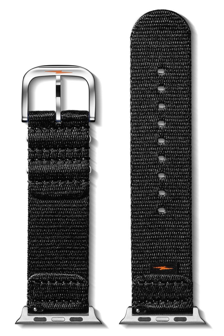 Nylon 24mm NATO Apple Watch® Watchband, Alternate, color, BLACK