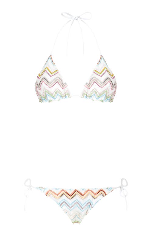 Shop Missoni Triangle Bikini With 3d Lamé Zig Zag In Multicoloured