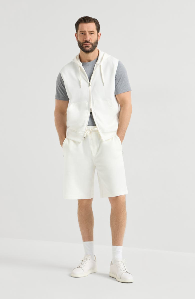 Brunello Cucinelli French terry Bermuda shorts, Alternate, color, Off-White