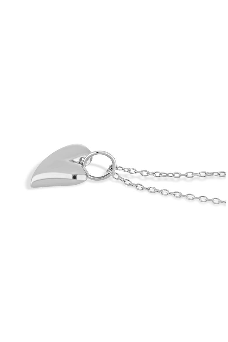 14K Gold Heart Pendant Necklace, Alternate, color, 14K WHITE GOLD