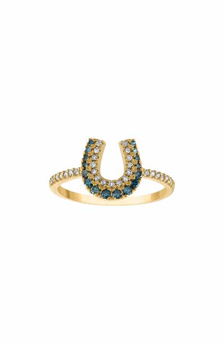 FZN 10K Gold Diamond Horseshoe Ring