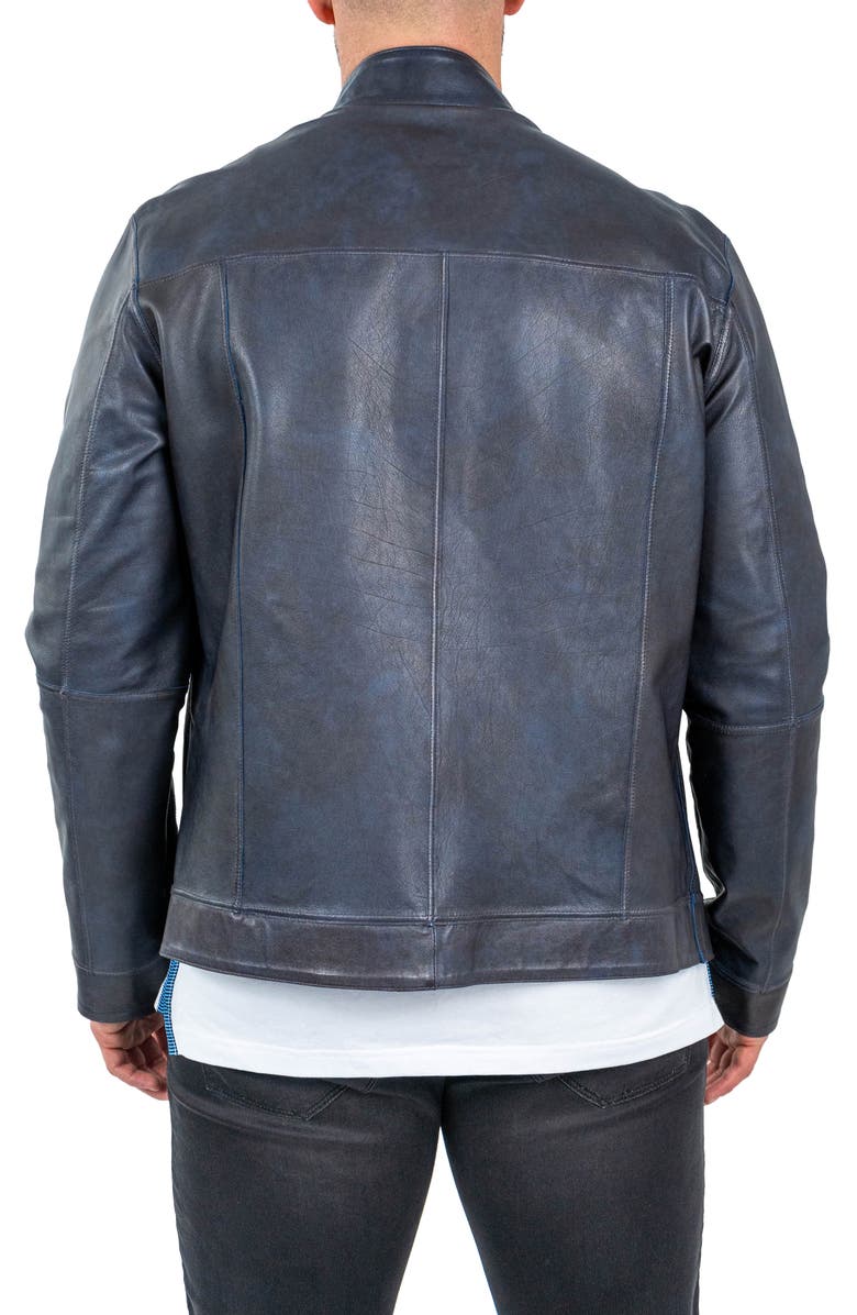 Maceoo Leather & Suede Reversible Jacket, Alternate, color, Blue