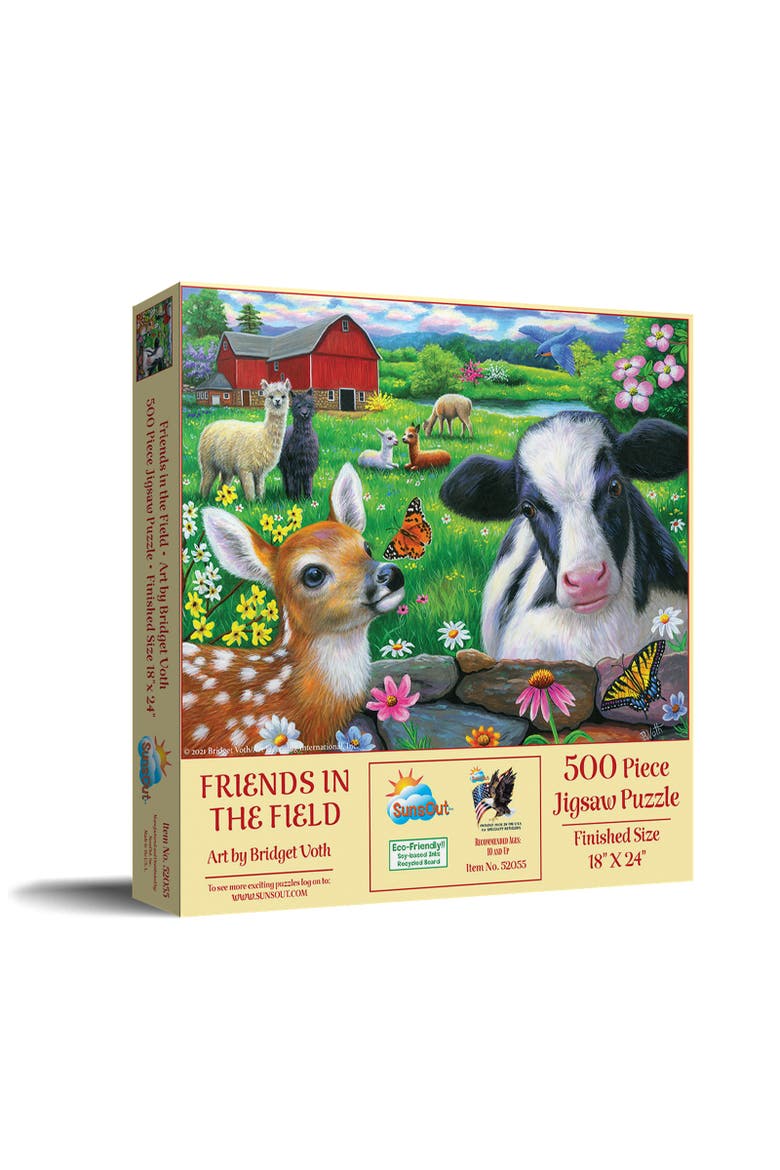 Friends in the Field 500 piece Jigsaw Puzzle for Adults, Main, color, Multicolor