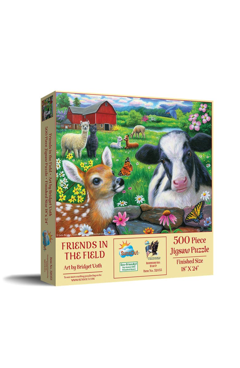 Sunsout Friends in the Field 500 piece Jigsaw Puzzle for Adults, Main, color, Multicolor