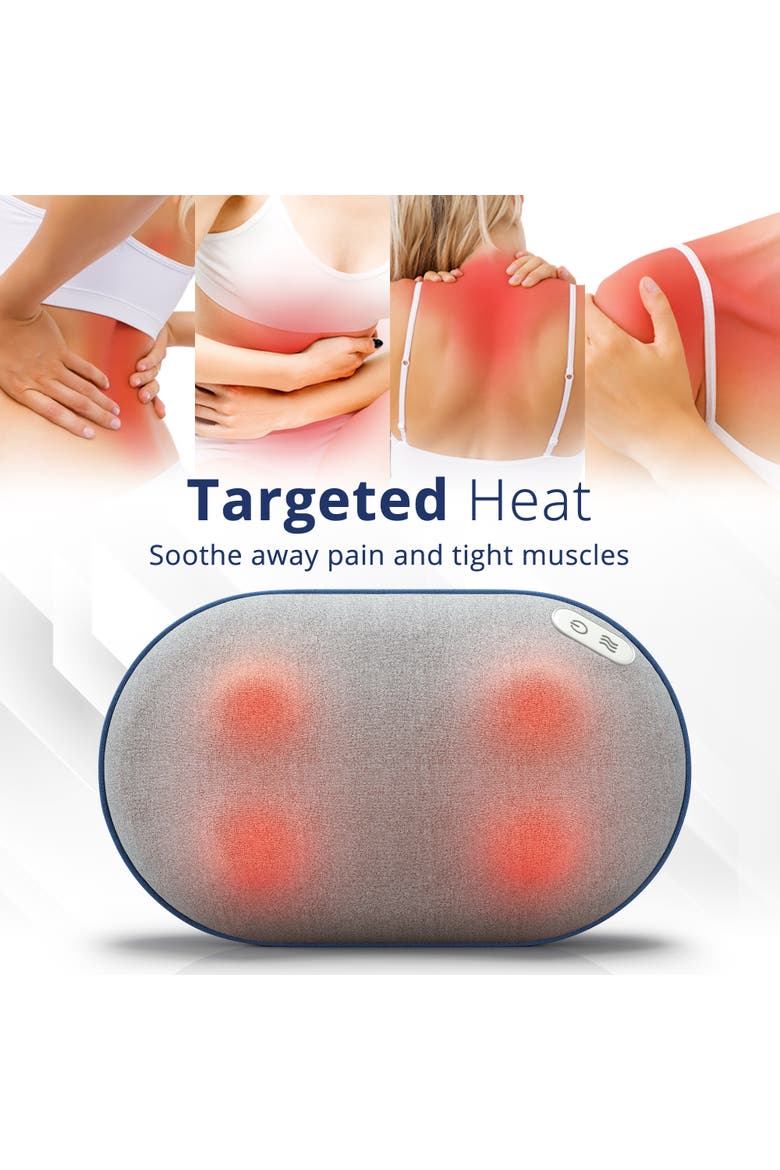 Kumo Mini Wireless Massage Pillow with Heat, Alternate, color, Blue