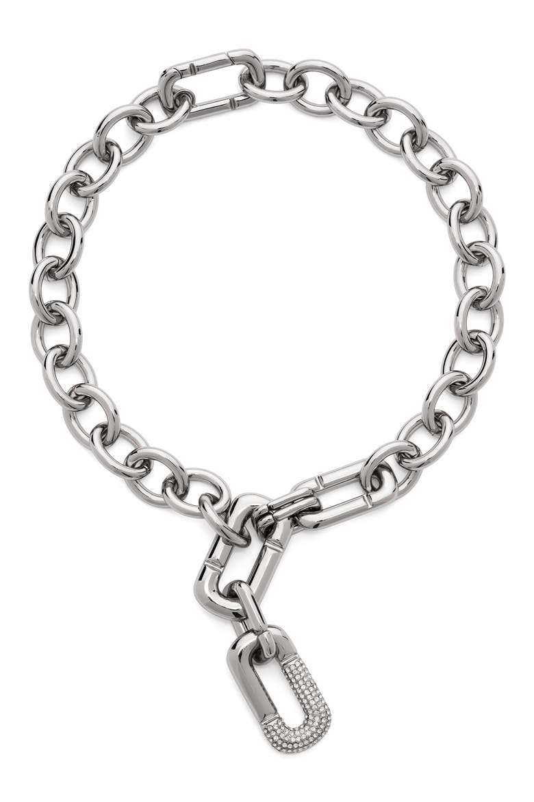 Pop J Marc Statement Necklace, Main, color, SILVER/CRYSTAL