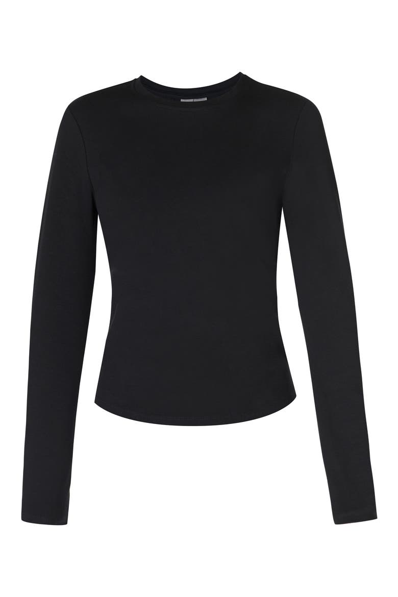 Essential Sculpt Long Sleeve T-Shirt, Alternate, color, BLACK