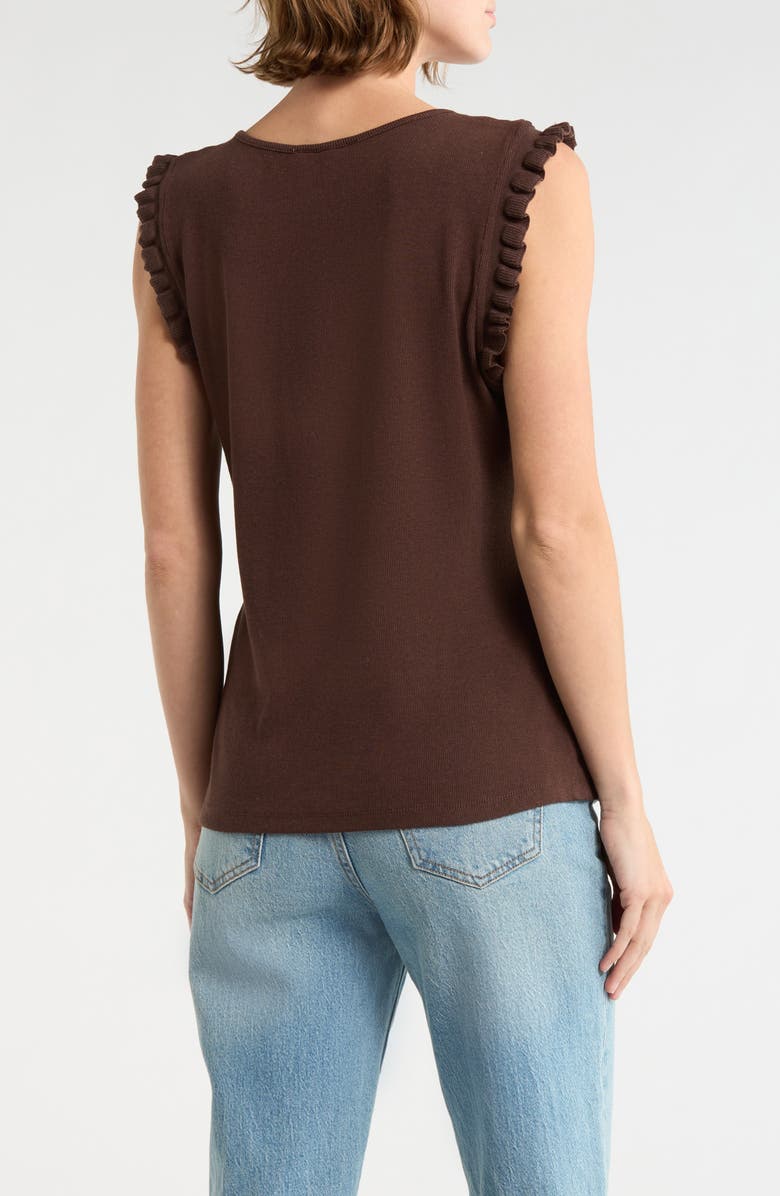 DR2 by Daniel Rainn Scoop Neck Rib Knit Henley, Alternate, color, Espresso