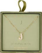Leith Pavé Cubic Zirconia Initial Pendant Necklace