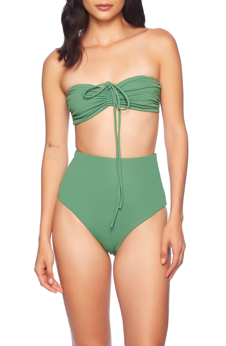 Susana Monaco High Waist Bikini Bottoms, Alternate, color, Meadow