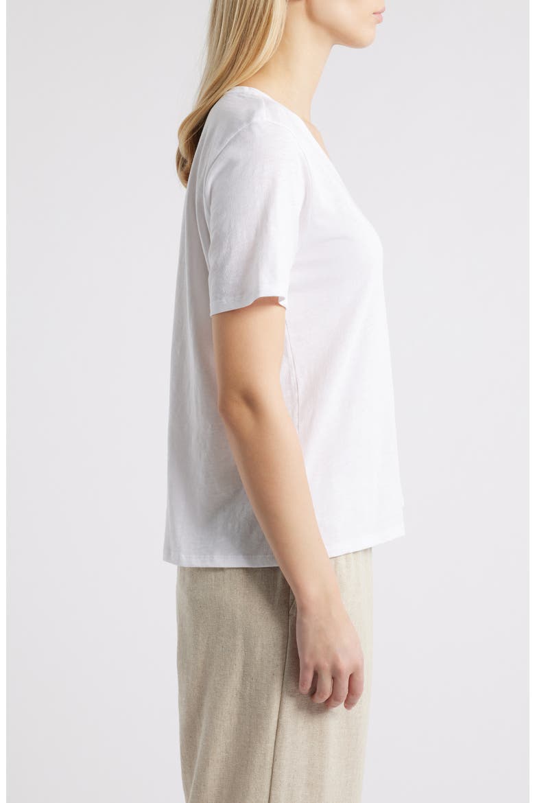 Easy Organic Cotton V-Neck T-Shirt, Alternate, color, WHITE