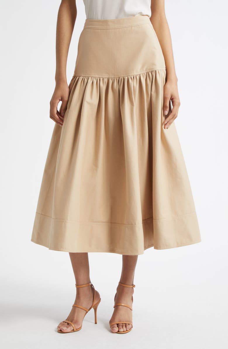 Cinq à Sept Ryan Brushed Twill Midi Skirt, Main, color, 