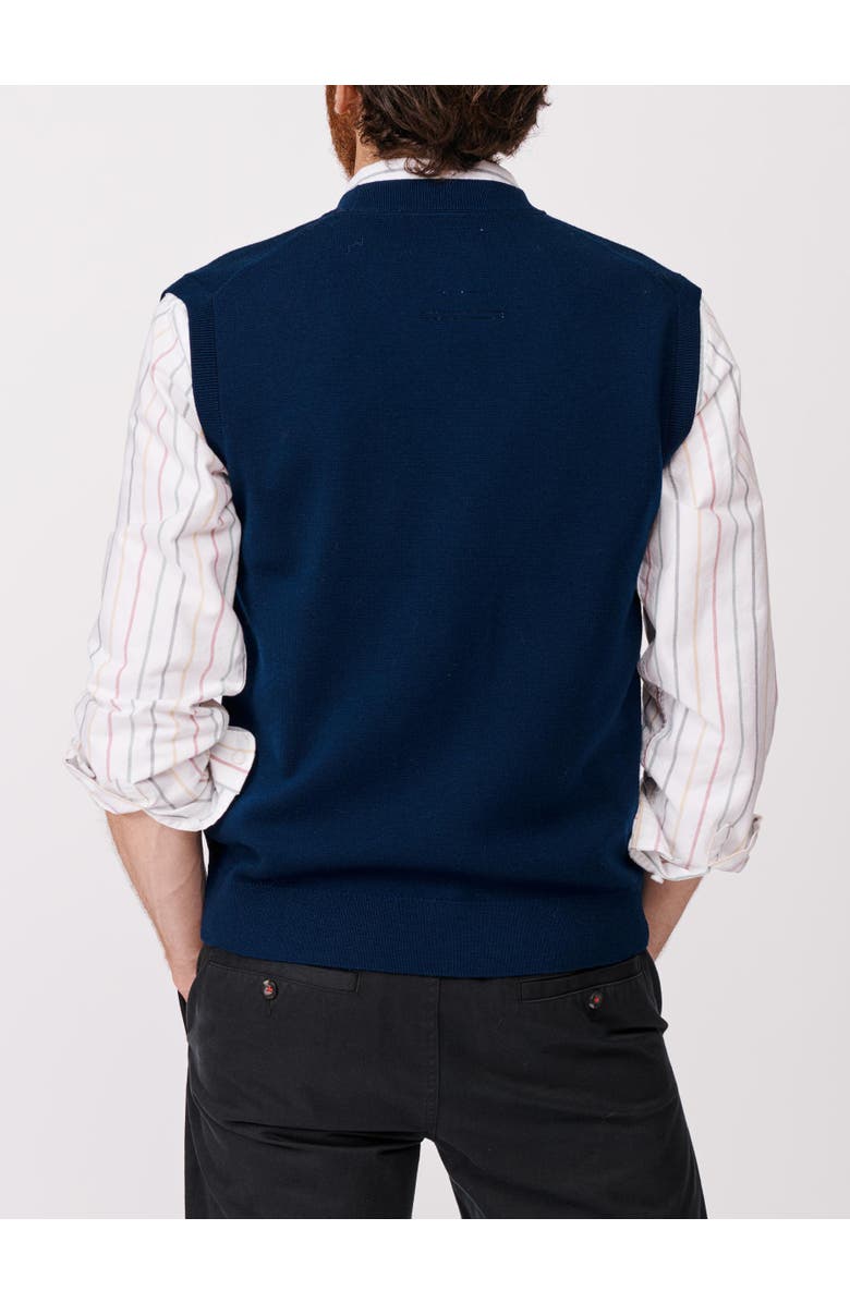 Aubin Portman 100% Wool Waistcoat, Alternate, color, Navy