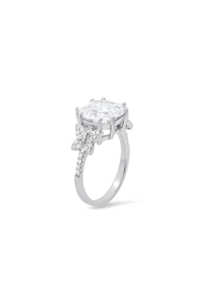 Sterling Silver Asscher Cut CZ Ring, Alternate, color, SILVER