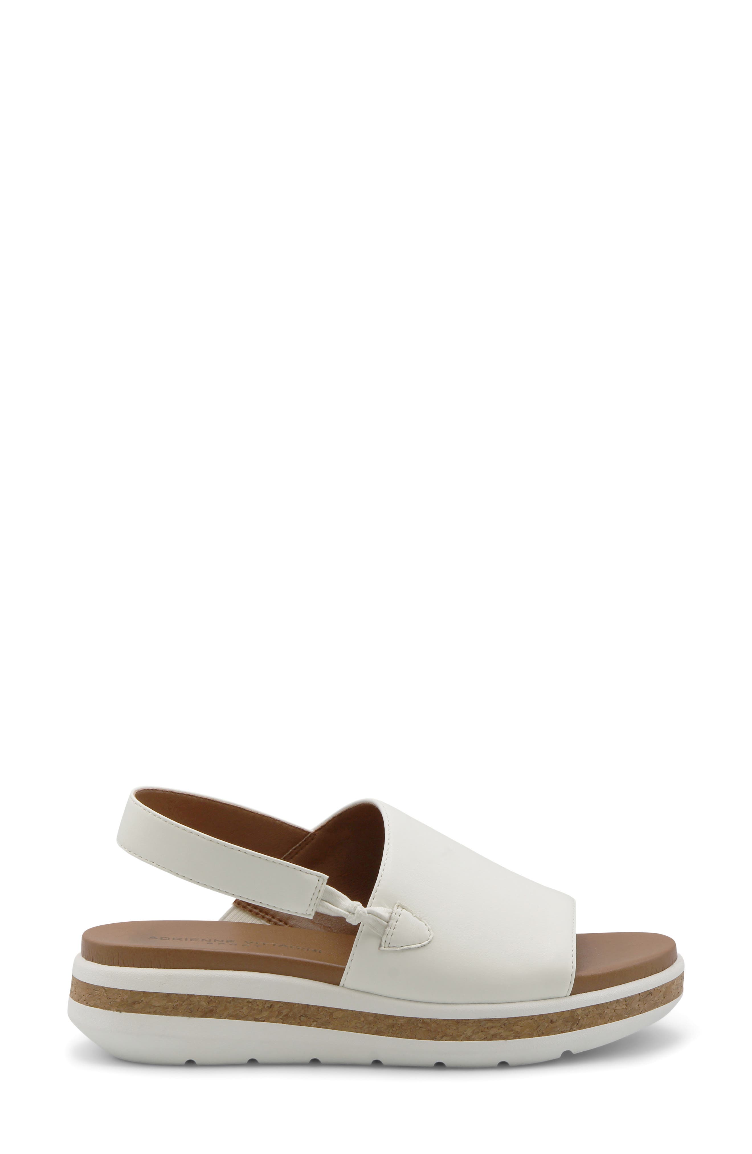 Adrienne Vittadini Primo Wedge Sandal, Alternate, color, White