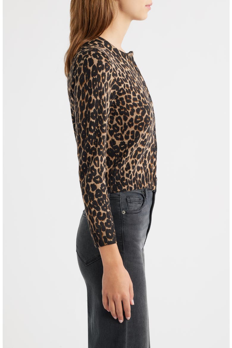 Bernadette Leopard Print Merino Wool Cardigan, Alternate, color, LEOPARD